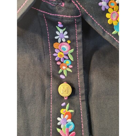 Bob Mackie Wearable Art May day Long Sleeve Button Heavy Shirt Women's XXS 2XS - Picture 5 of 16